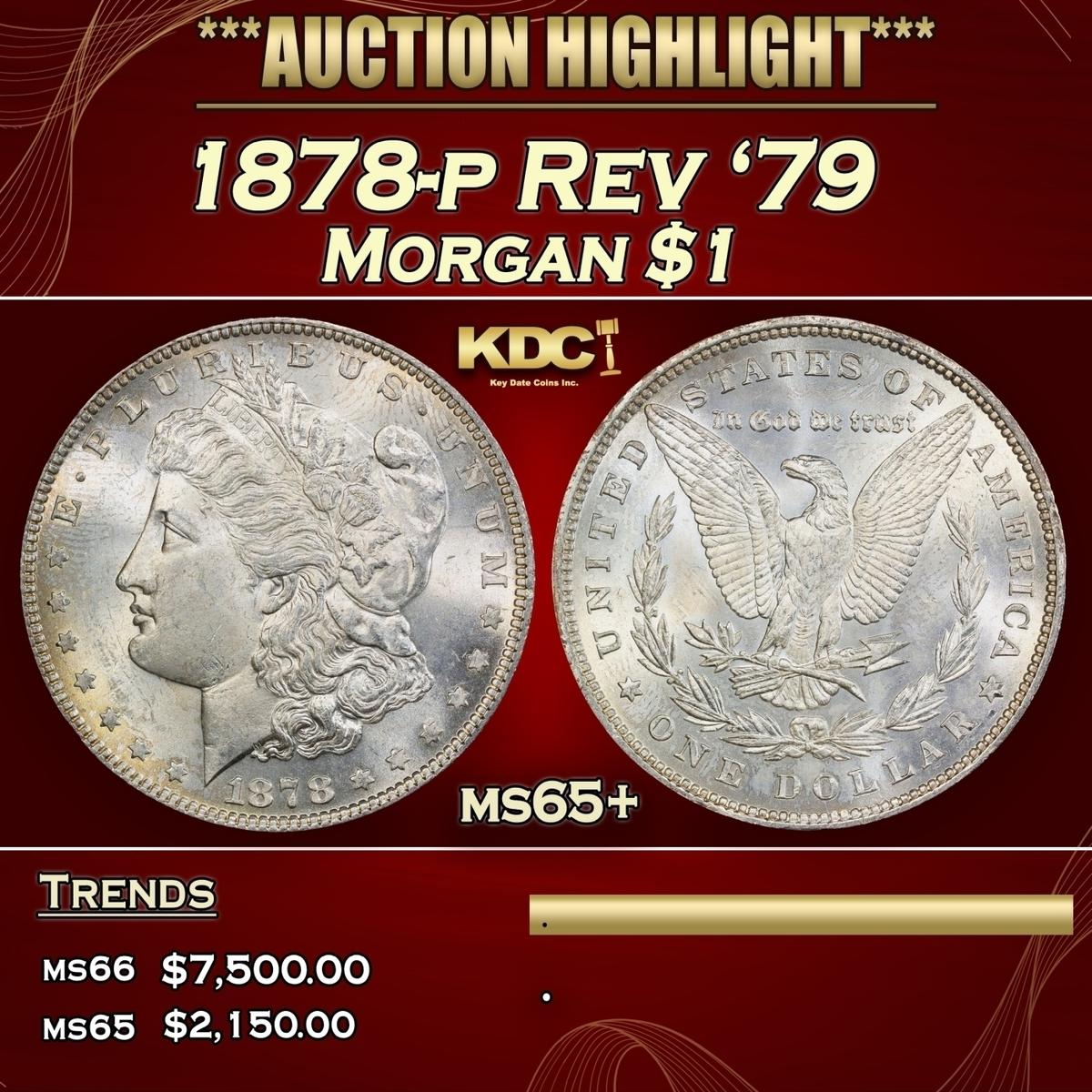1878-p Rev '79 Morgan Dollar $1 ms65+ SEGS