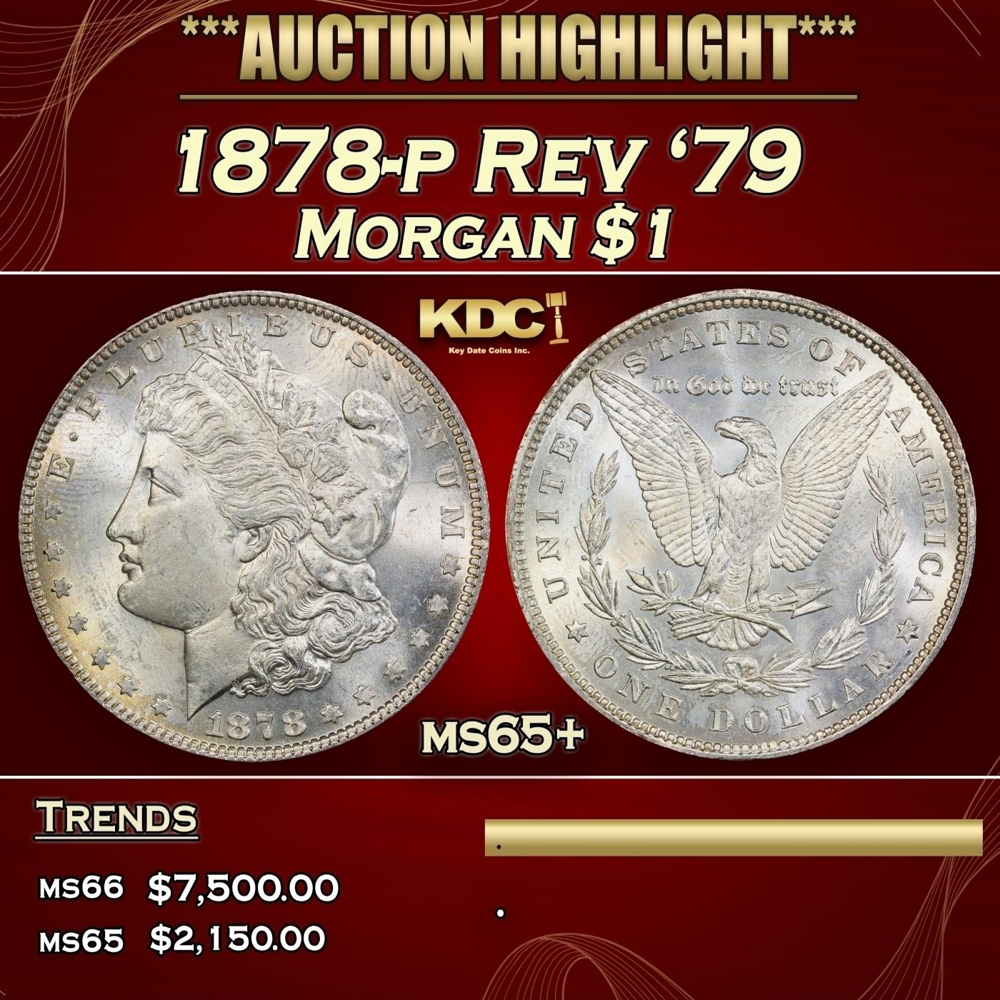 1878-p Rev '79 Morgan Dollar $1 ms65+ SEGS