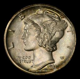 1931-d Mercury Dime Toned TOP POP! 10c ms67+ FSB SEGS