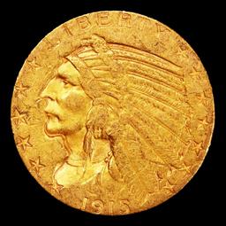 1915-s Gold Indian Half Eagle $5 ms62+ USCG