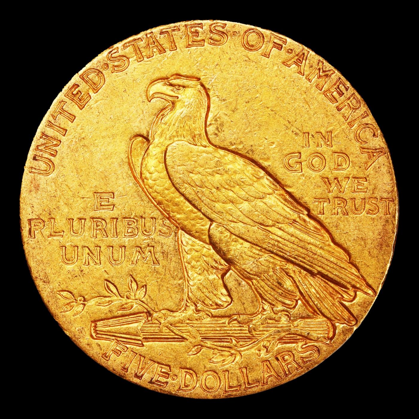 1915-s Gold Indian Half Eagle $5 ms62+ USCG