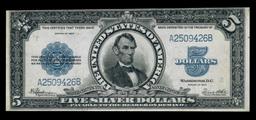 1923 $5 Large Size Silver Certificate "Porthole Note" Grades Select AU Signatures Speelman/White