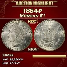 1884-p Morgan Dollar $1 Grades ms66+
