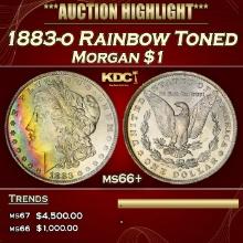 1883-o Morgan Dollar Rainbow Toned $1 ms66+ SEGS