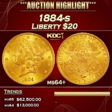 1884-s Gold Liberty Double Eagle $20 ms64+ SEGS