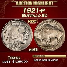 1921-p Buffalo Nickel 5c ms65 SEGS
