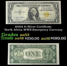 1935A $1 Silver Certificate North Africa WWII Emergency Currency Grades Select AU