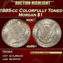 1885-cc Morgan Dollar Colorfully Toned $1 ms66+ SEGS