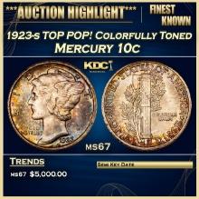 1923-s Mercury Dime TOP POP! Colorfully Toned 10c ms67 SEGS