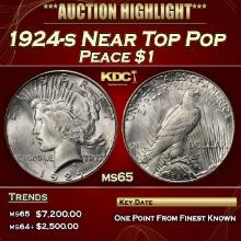1924-s Peace Dollar Near Top Pop $1 ms65 SEGS