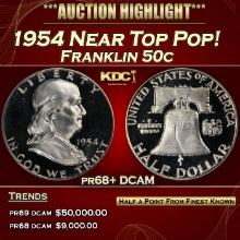 1954 Proof Franklin Half Dollar Near Top Pop! 50c pr68+ DCAM SEGS