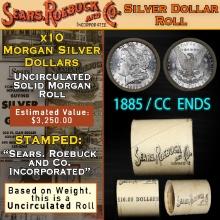 N- SEARS Unc Morgan Dollar $1 Roll With CC End 10 1885 & CC Ends