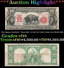 The $10 United States Note Famous Ten-Dollar "Bison Note" of 1901 FR-122 Grades vf+ 1901