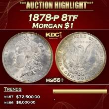 1878-p 8tf Morgan Dollar $1 ms66+ SEGS