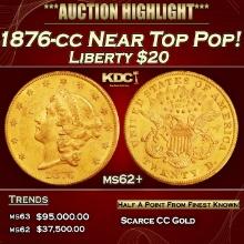1876-cc Gold Liberty Double Eagle Near Top Pop! $20 ms62+ SEGS
