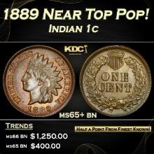1889 Indian Cent Near Top Pop! 1c ms65+ bn SEGS