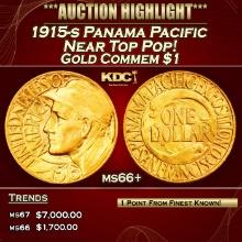 1915-s Panama Pacific Gold Commem Dollar Near Top Pop! 1 ms66+ SEGS