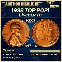 1938 Proof Lincoln Cent TOP POP! 1c pr67+ rd SEGS