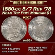 1880-cc 8/7 Rev '78 Morgan Dollar Near Top Pop $1 ms66+ SEGS