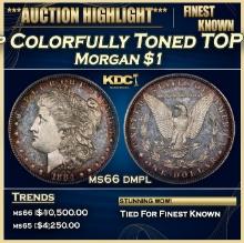1884-p Morgan Dollar Colorfully Toned TOP POP! $1 ms66 dmpl SEGS