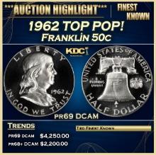 1962 Proof Franklin Half Dollar TOP POP! 50c pr69 DCAM SEGS