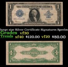 1923 $1 large size Silver Certificate Grades vf++ Signatures Speelman/White