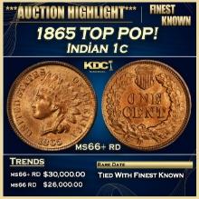 1865 Indian Cent TOP POP! 1c ms66+ rd SEGS