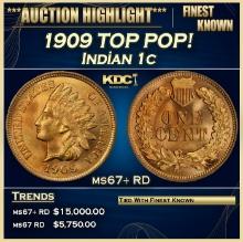 1909 Indian Cent TOP POP! 1c ms67+ RD SEGS