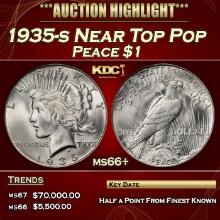 1935-s Peace Dollar Near Top Pop $1 ms66+ SEGS