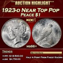 1923-d Peace Dollar Near Top Pop $1 ms66+ SEGS