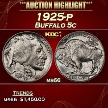 1925-p Buffalo Nickel 5c ms66 SEGS