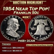 1954 Proof Franklin Half Dollar Near Top Pop! 50c pr68+ DCAM SEGS