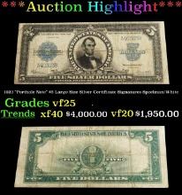 1923 $5 Large Size Silver Certificate "Porthole Note" Grades vf+ Signatures Speelman/White