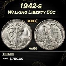1942-s Walking Liberty Half Dollar 50c Grades ms66