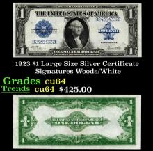 1923 $1 large size Silver Certificate Grades Choice CU Signatures Woods/White