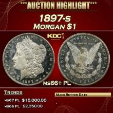 1897-s Morgan Dollar Colorfully Toned $1 ms66+ SEGS