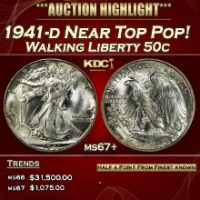 1941-d Walking Liberty Half Dollar Near Top Pop! 50c ms67+ SEGS
