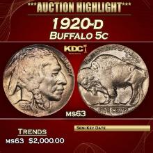 1920-d Buffalo Nickel 5c ms63 USCG