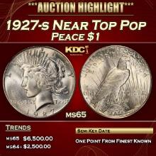 1927-s Peace Dollar Near Top Pop $1 ms65 SEGS