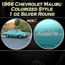 1966 Chevrolet Malibu Colorized Style - 1 oz Silver Round Round