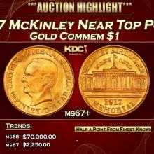 1917 McKinley Gold Commem Dollar Near Top Pop! 1 ms67+ SEGS