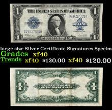 1923 $1 large size Silver Certificate Grades xf Signatures Speelman/White