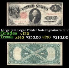 1917 $1 Large Size Legal Tender Note Grades vf++ Signatures Elliott/White