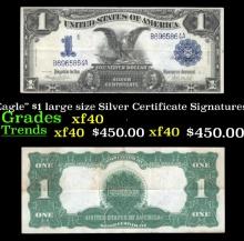 1899 $1 large size Silver Certificate "Black Eagle" Grades xf Signatures Teehee/Burke