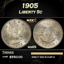 1905 Liberty Nickel 5c Grades ms65