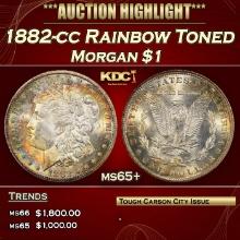 1882-cc Morgan Dollar Rainbow Toned $1 ms65+ SEGS