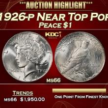 1926-p Peace Dollar Near Top Pop $1 ms66 SEGS