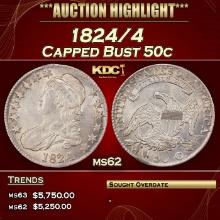1824/4 Capped Bust Half Dollar 50c ms62 USCG