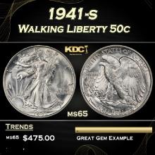 1941-s Walking Liberty Half Dollar 50c Grades ms65