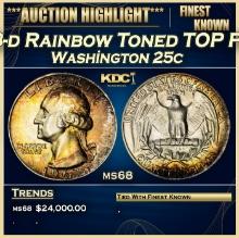 1963-d Washington Quarter Rainbow Toned TOP POP! 25c ms68 SEGS